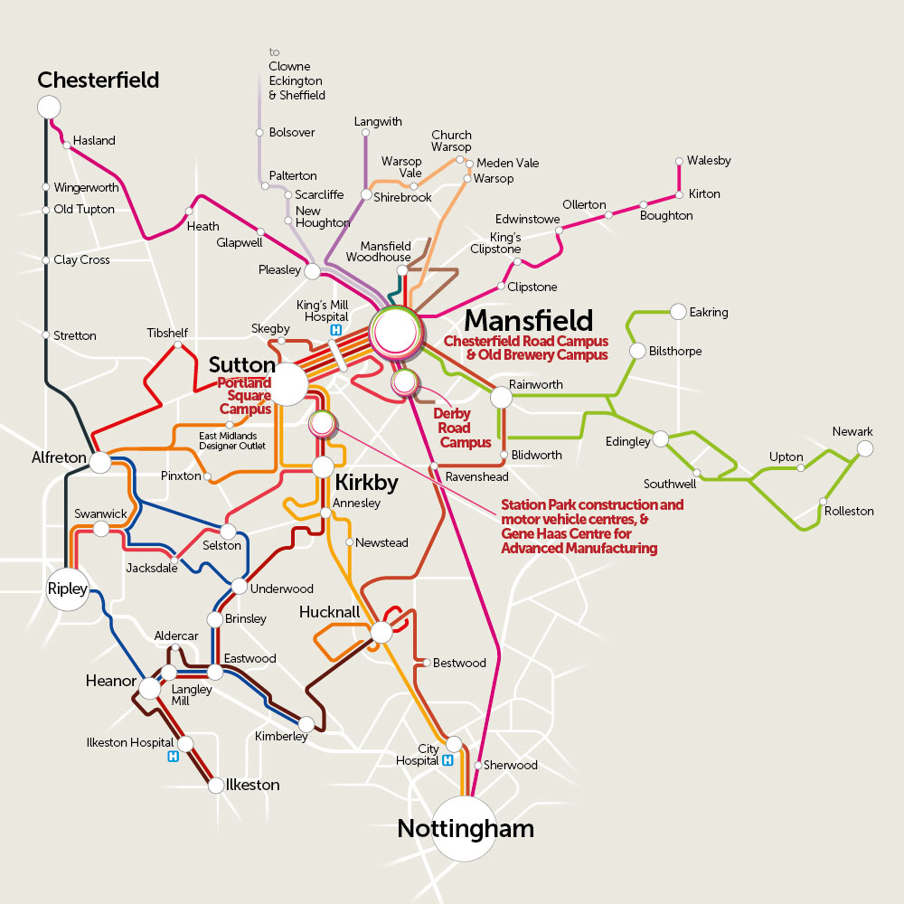 Connection routes map